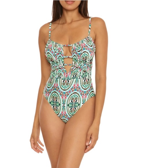 NWT BECCA BY REBECCA VIRTUE Sarai Plunge One Piece Swimsuit - Picture 3 of 12